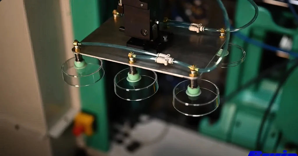  EOAT with its metal plate and six green suction cups