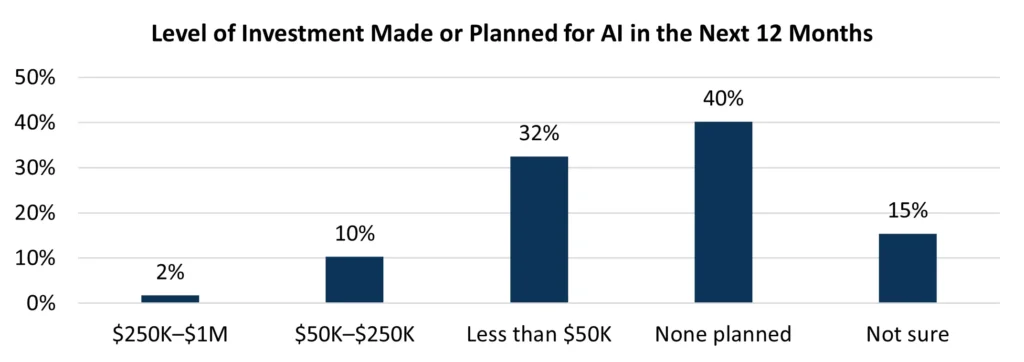 Level of Investment made or planned for AI in the next 12 months